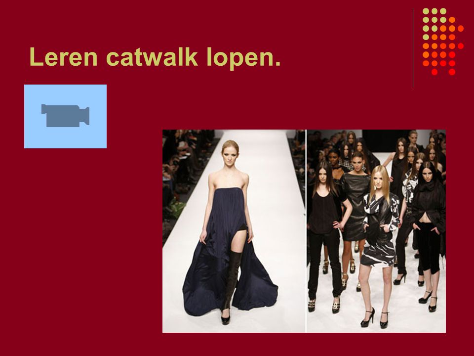 Leren catwalk lopen.