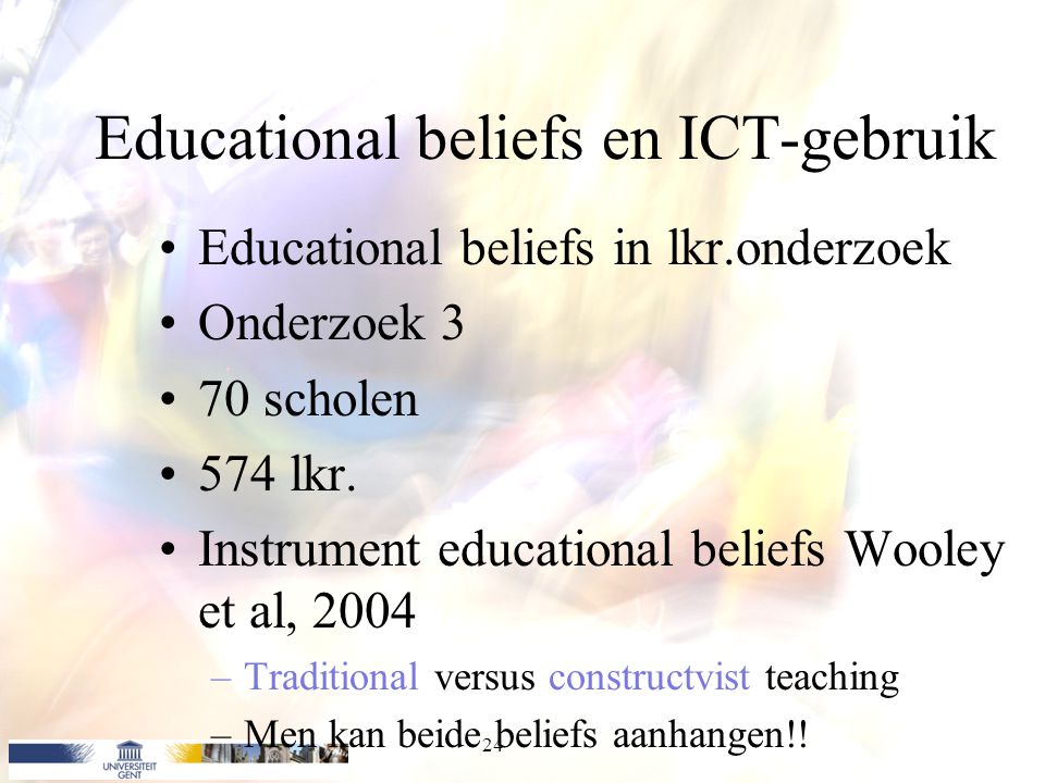 Educational beliefs en ICT-gebruik