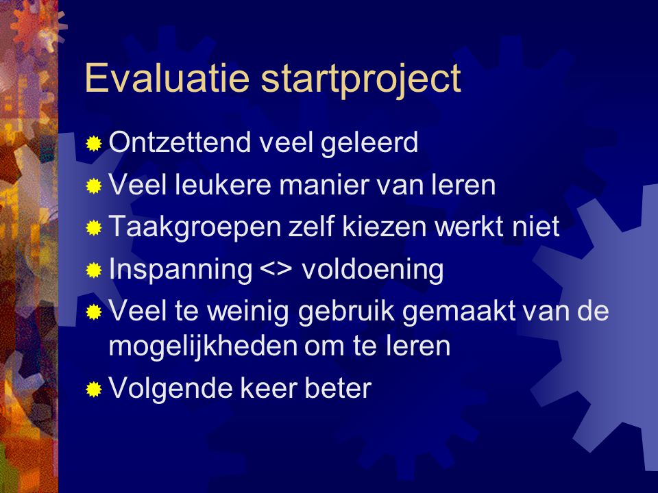 Evaluatie startproject