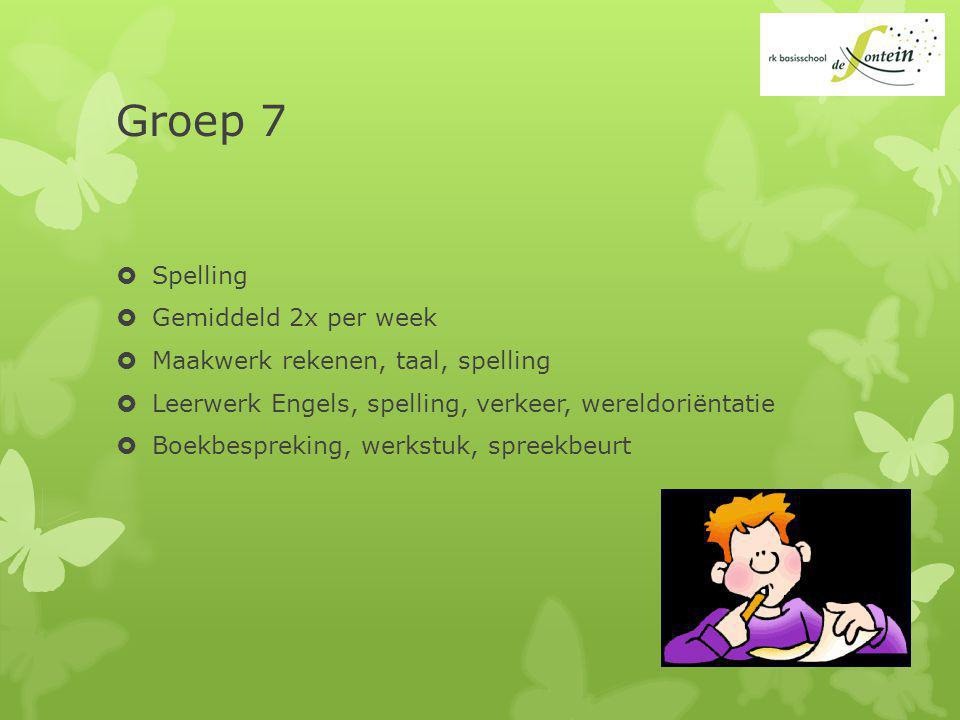 Groep 7 Spelling Gemiddeld 2x per week