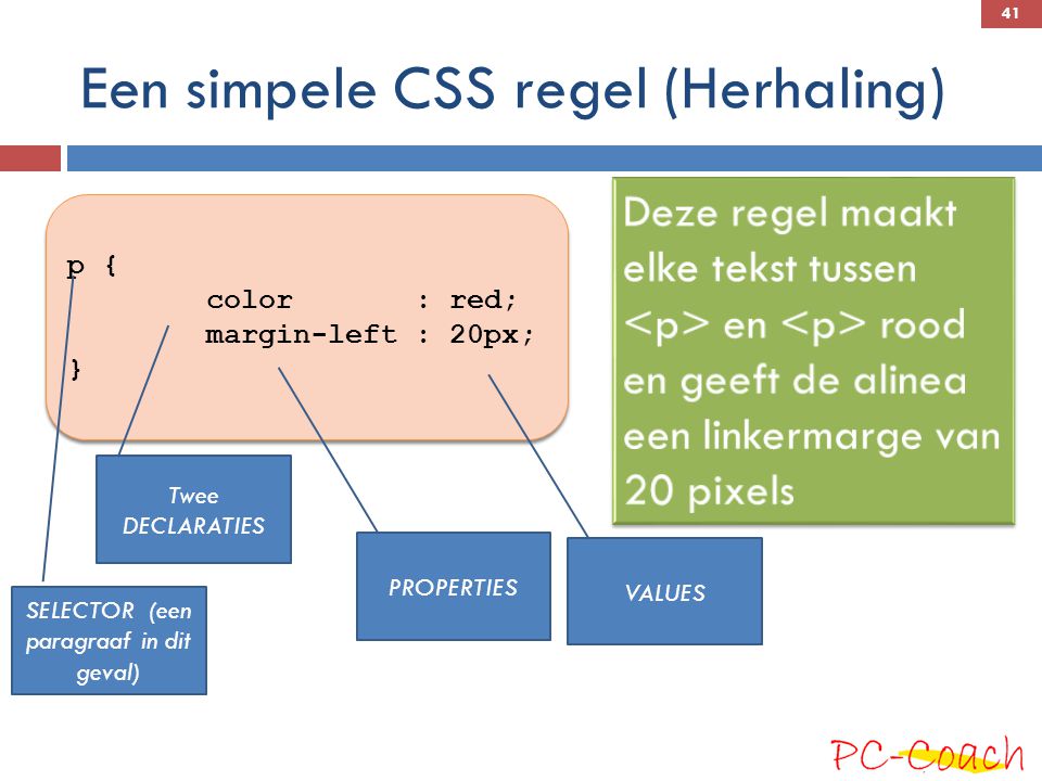 Een simpele CSS regel (Herhaling)