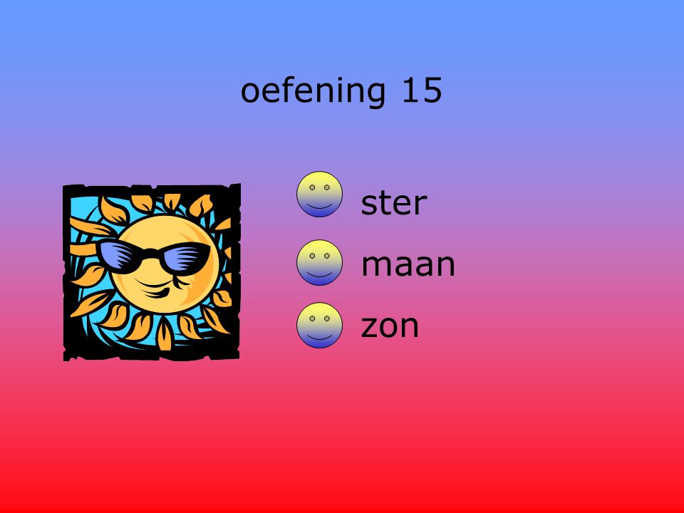 oefening 15 ster maan zon