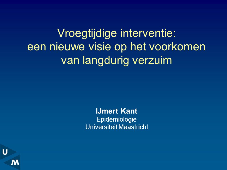 IJmert Kant Epidemiologie Universiteit Maastricht