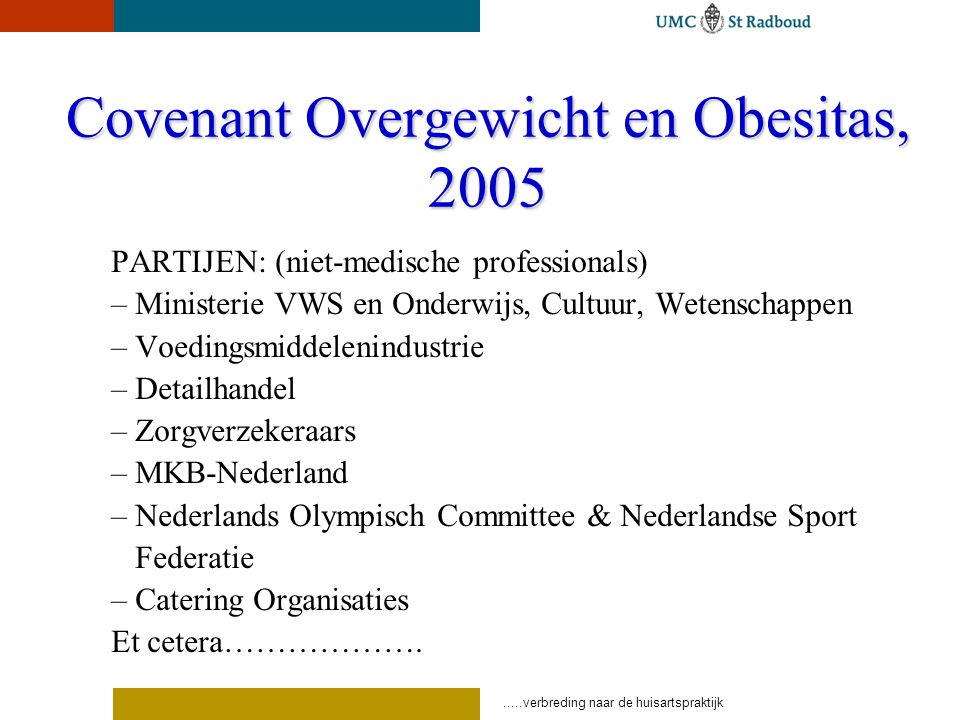 Covenant Overgewicht en Obesitas, 2005