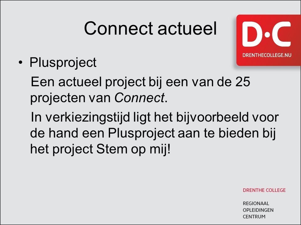 Connect actueel Plusproject