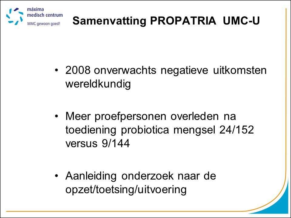 Samenvatting PROPATRIA UMC-U