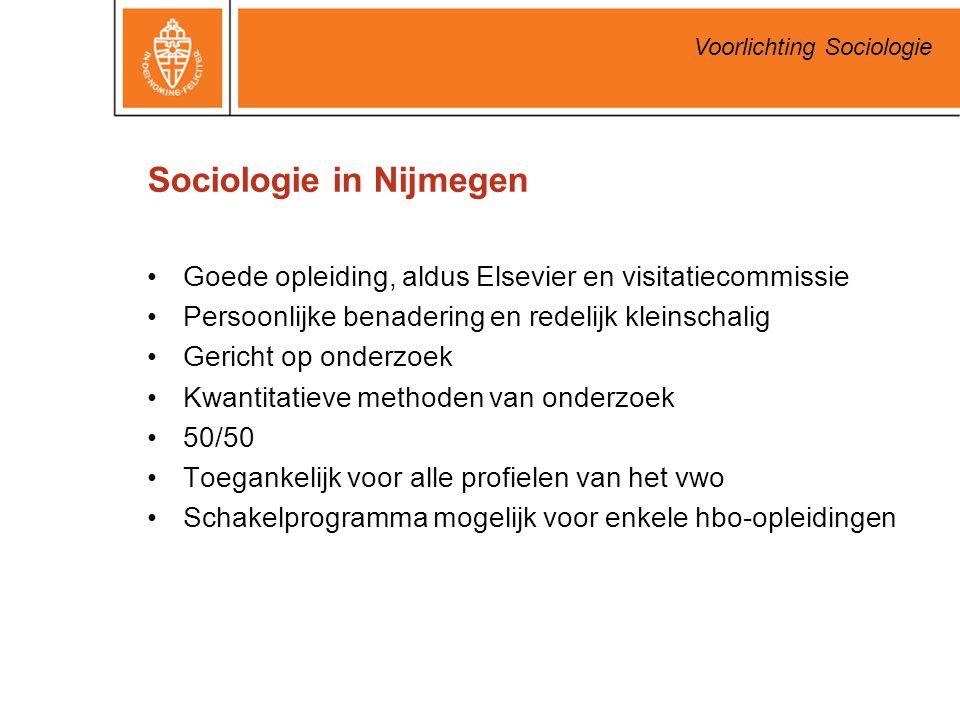 Sociologie in Nijmegen