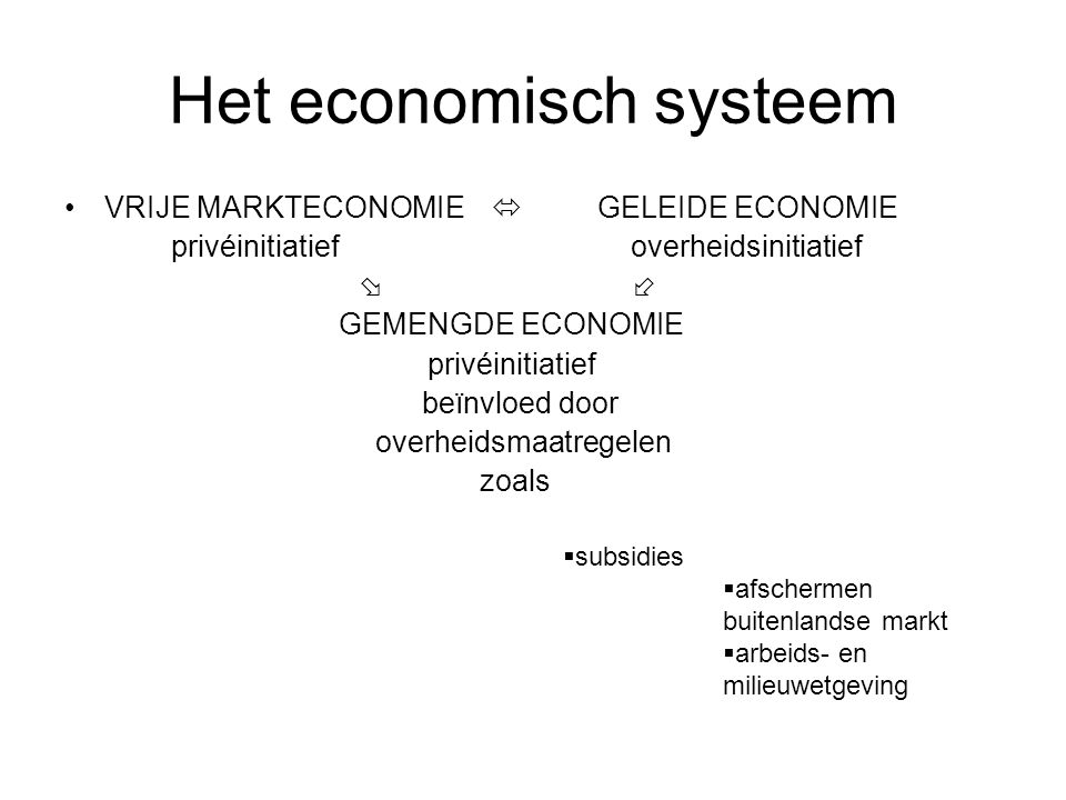 Het economisch systeem