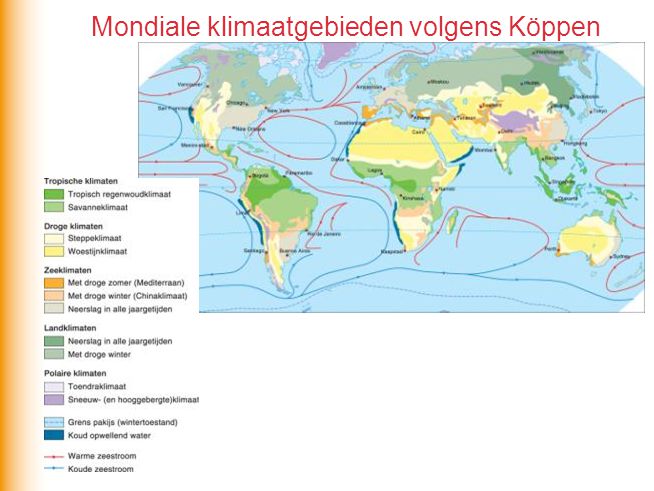 Mondiale klimaatgebieden volgens Köppen