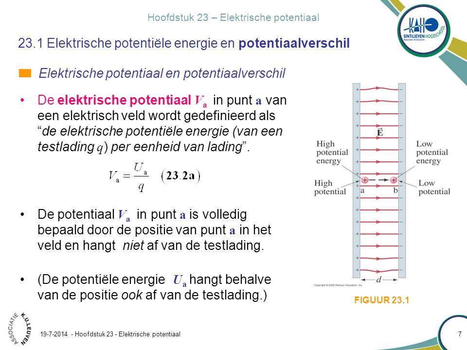 23.1 Elektrische potentiële energie en potentiaalverschil