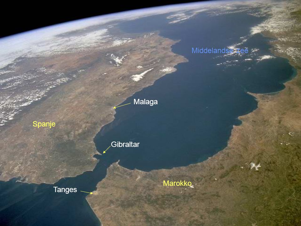 Middelandse zee Malaga Spanje Gibraltar Marokko Tanges