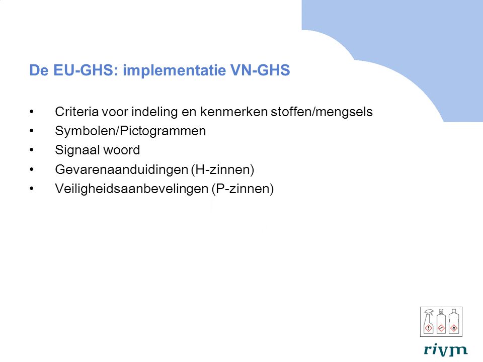De EU-GHS: implementatie VN-GHS