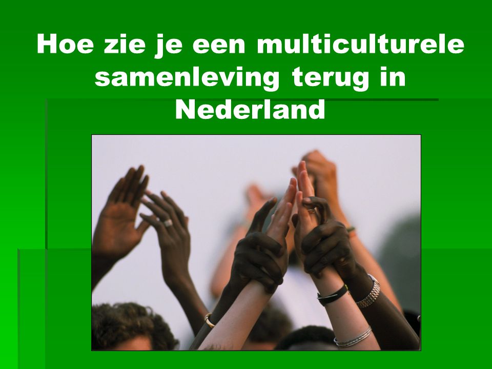Hoe zie je een multiculturele samenleving terug in Nederland
