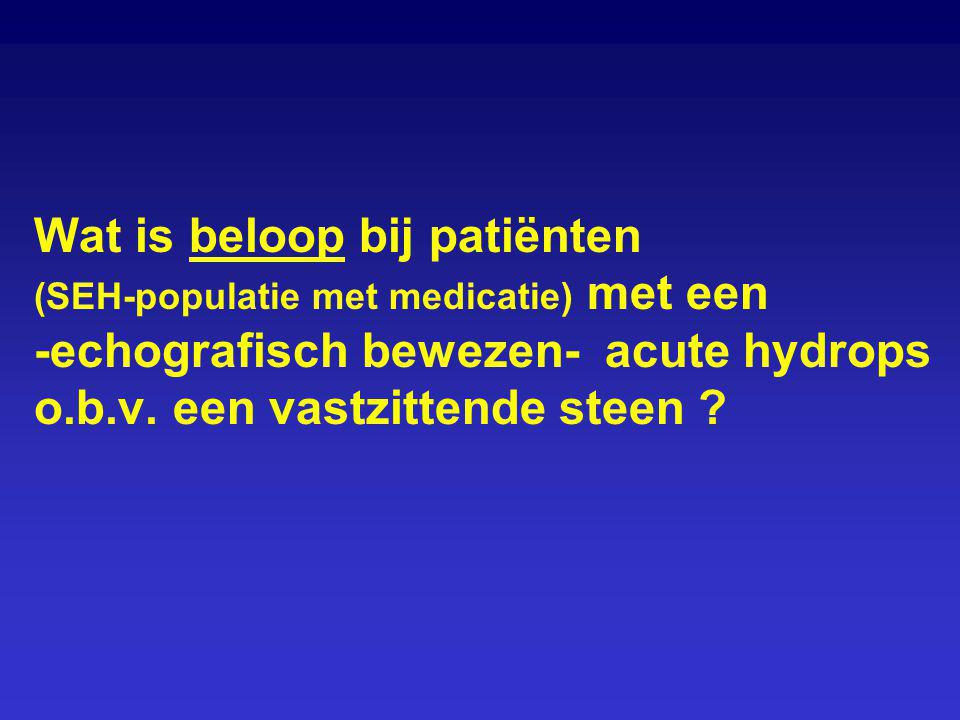 Wat is beloop bij patiënten (SEH-populatie met medicatie) met een -echografisch bewezen- acute hydrops o.b.v.