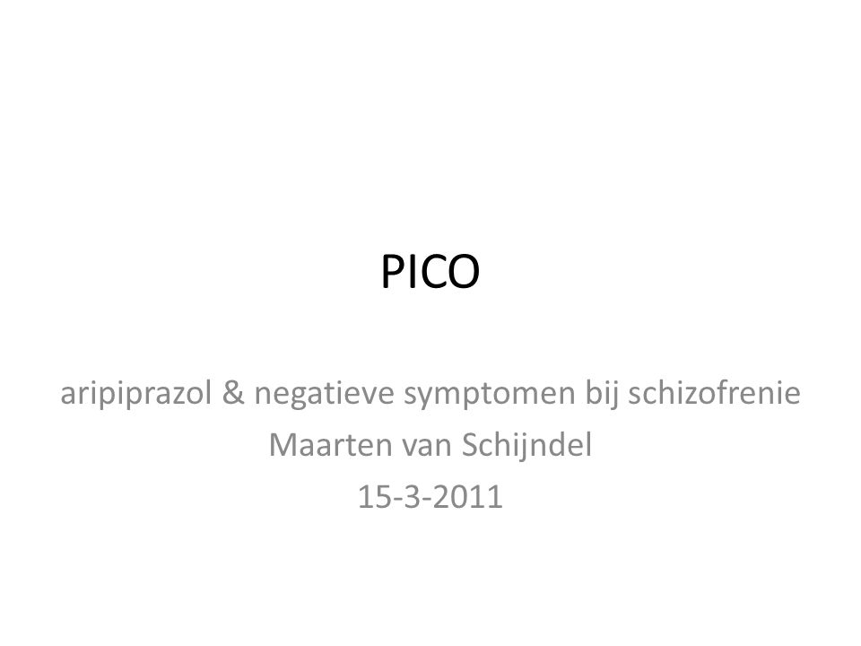 aripiprazol & negatieve symptomen bij schizofrenie