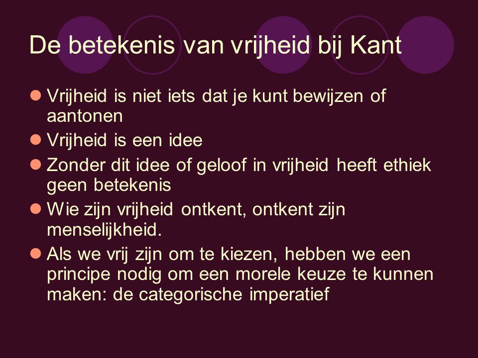De betekenis van vrijheid bij Kant