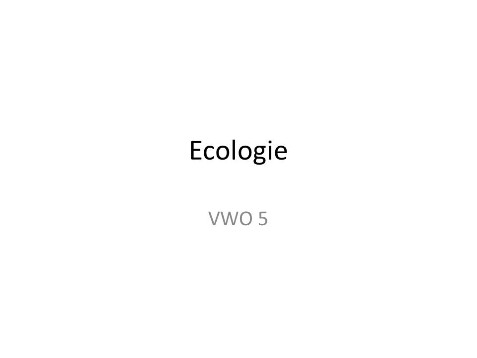Ecologie VWO 5