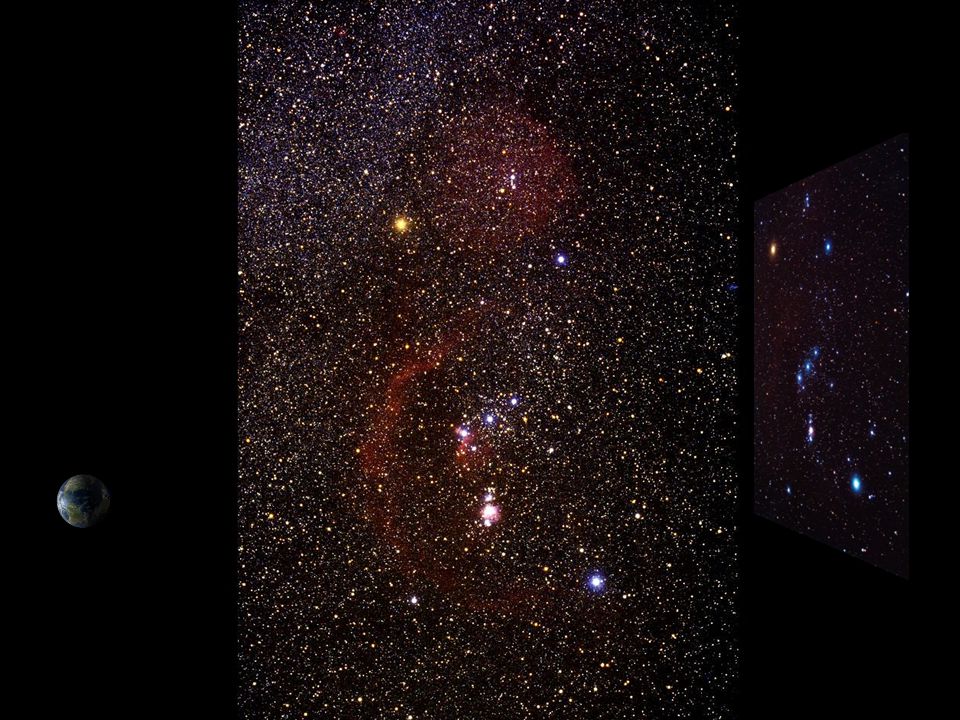 De sterren die we in Orion zien, staan niet allemaal op dezelfde plek.
