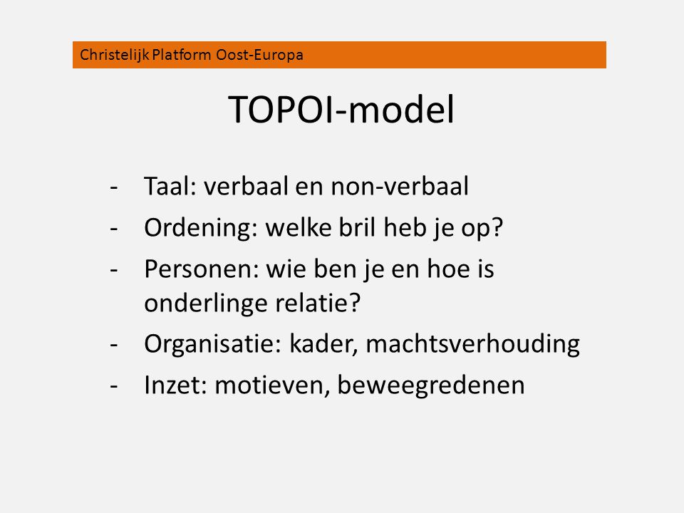 TOPOI-model Taal: verbaal en non-verbaal