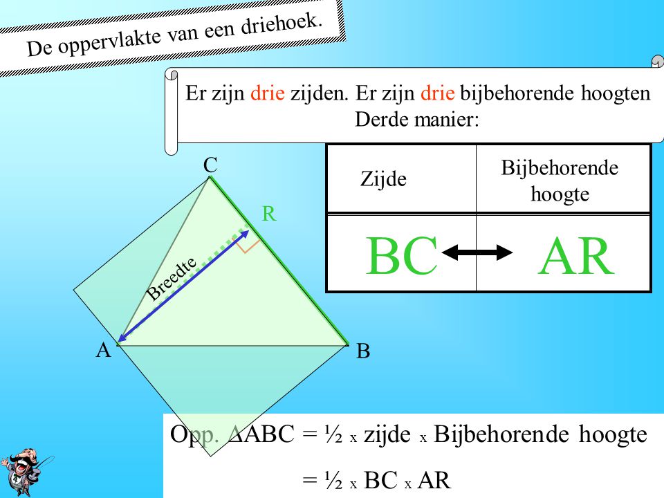 BC AR ∟ De oppervlakte van een driehoek.