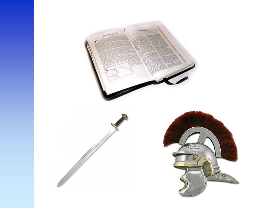 Efezen 6 : 17 zegt Draag als de helm de verlossing en als zwaard de Geest dat wil zeggen Gods woorden.