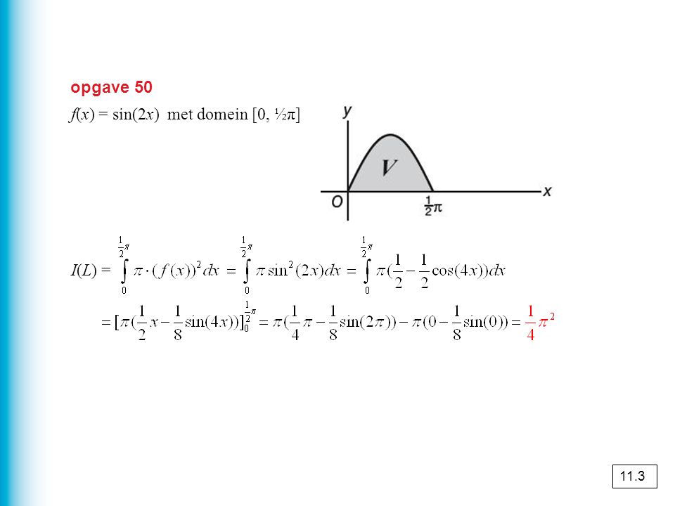 f(x) = sin(2x) met domein [0, ½π]