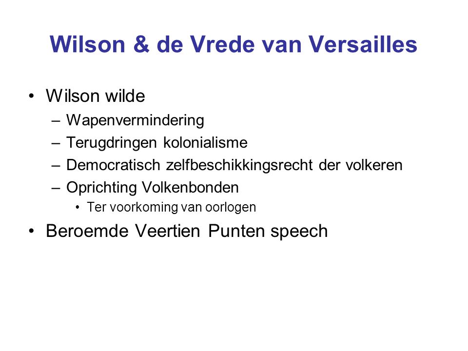 Wilson & de Vrede van Versailles