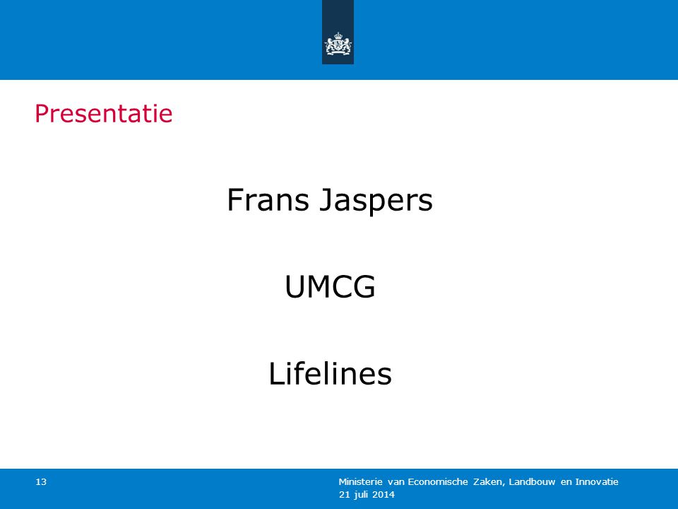 Frans Jaspers UMCG Lifelines Presentatie