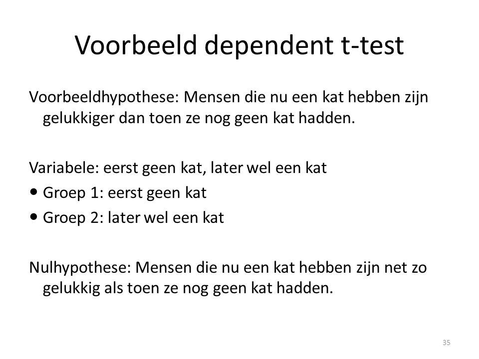 Voorbeeld dependent t-test