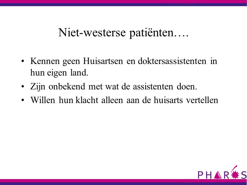 Niet-westerse patiënten….
