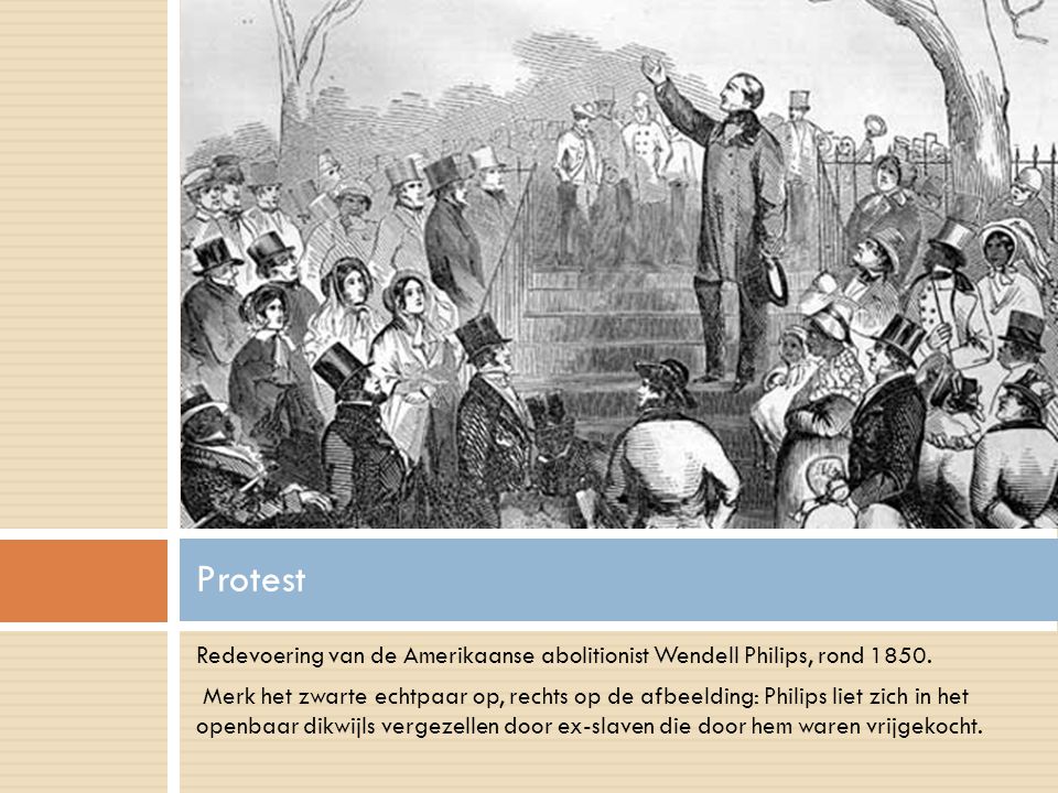 Protest Redevoering van de Amerikaanse abolitionist Wendell Philips, rond