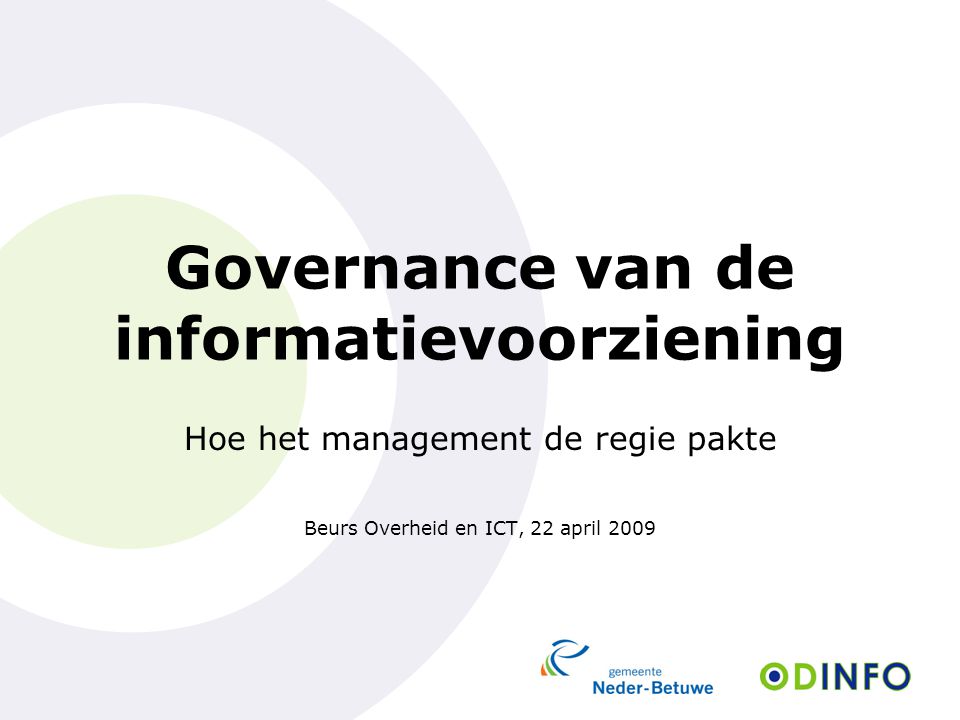 Governance van de informatievoorziening