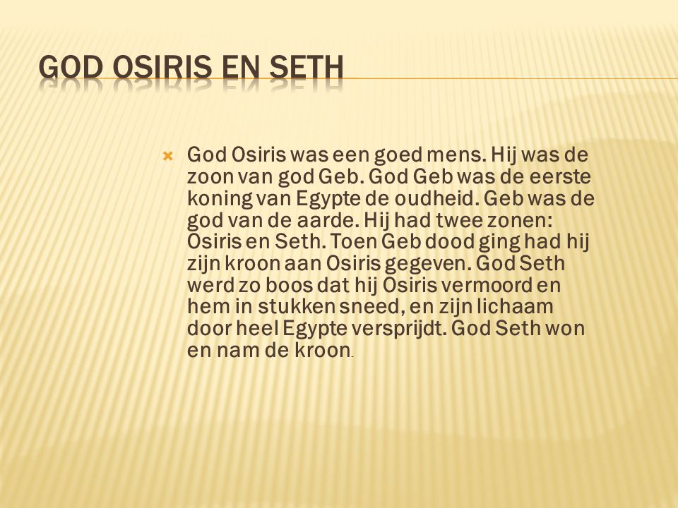 God Osiris en Seth