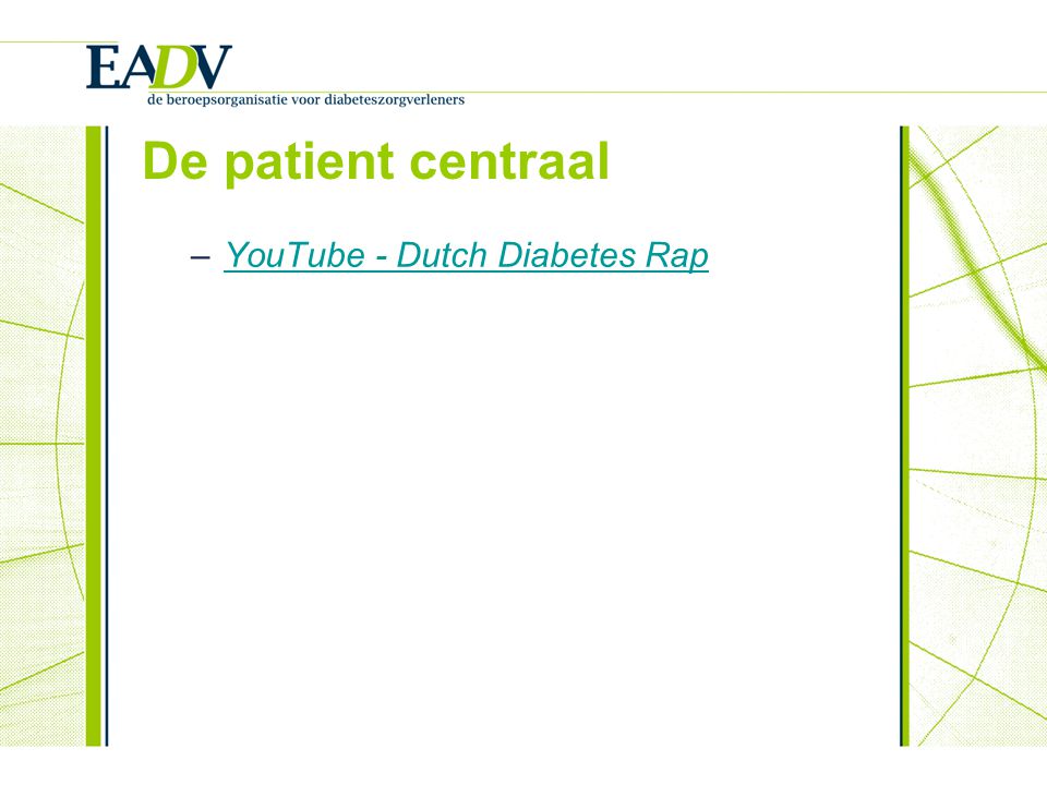 De patient centraal YouTube - Dutch Diabetes Rap