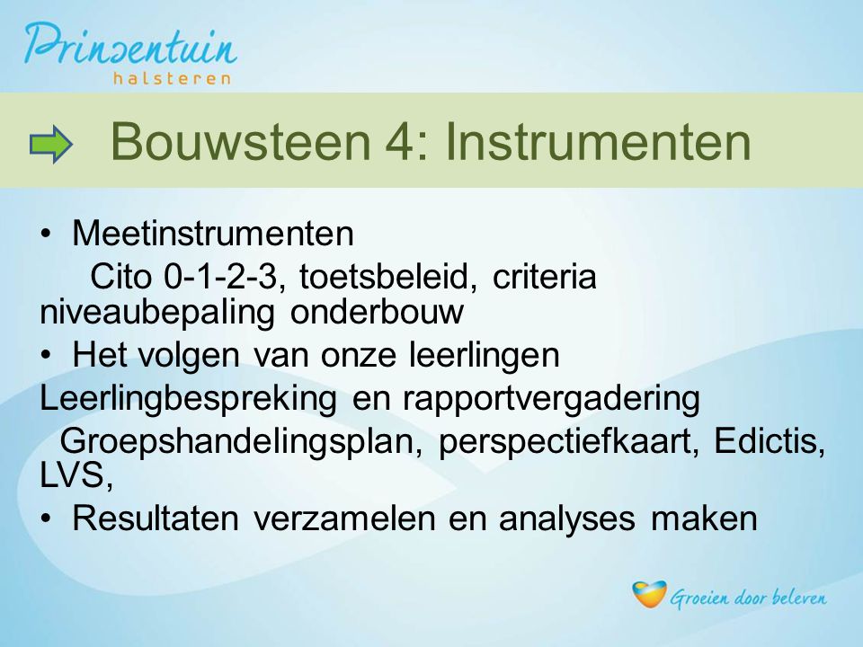 Bouwsteen 4: Instrumenten
