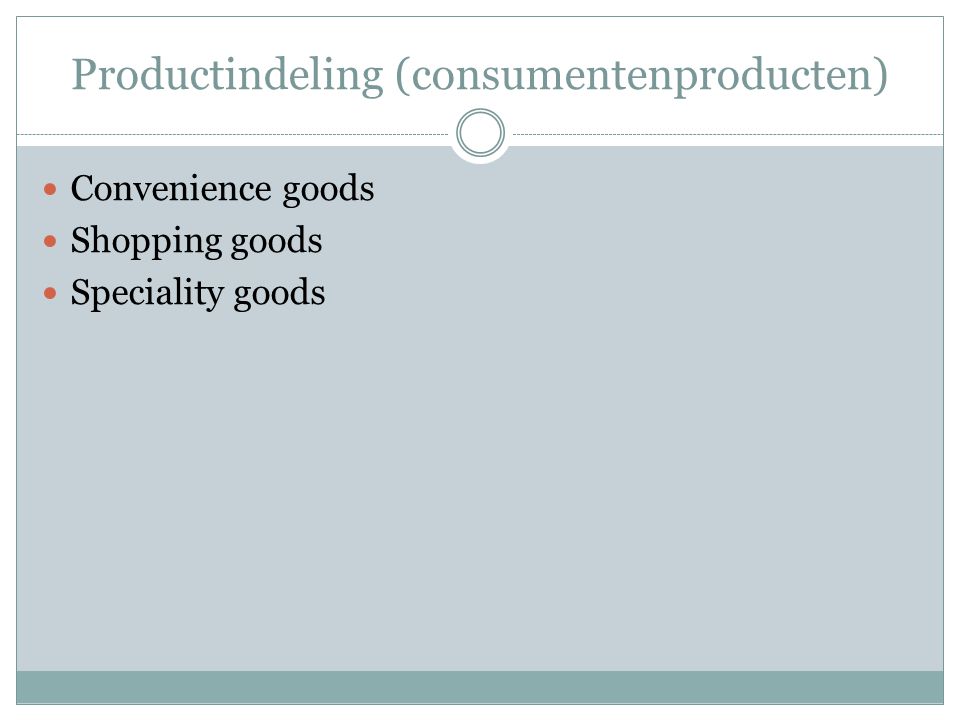 Productindeling (consumentenproducten)