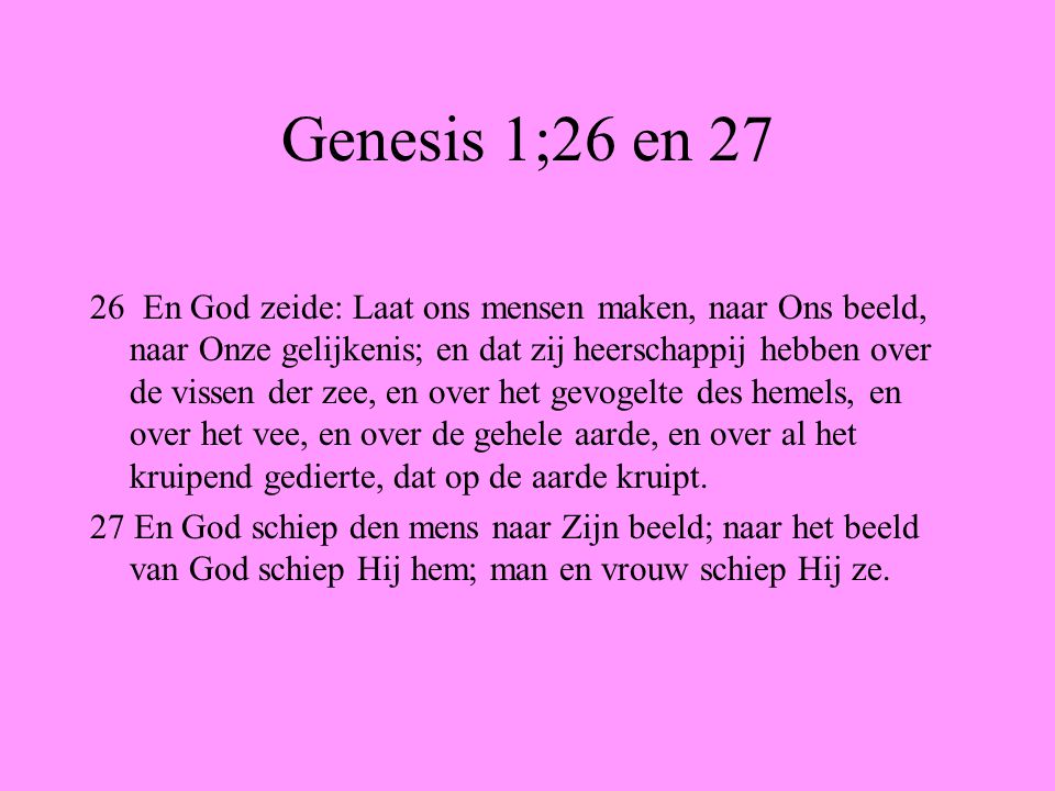 Genesis 1;26 en 27