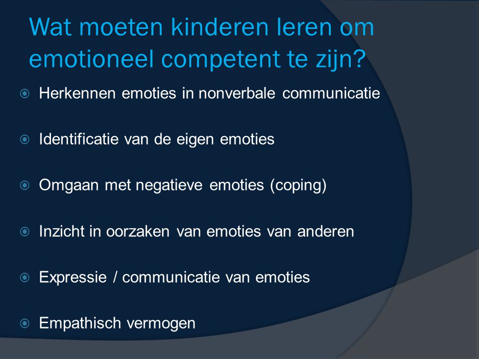 Wat moeten kinderen leren om emotioneel competent te zijn