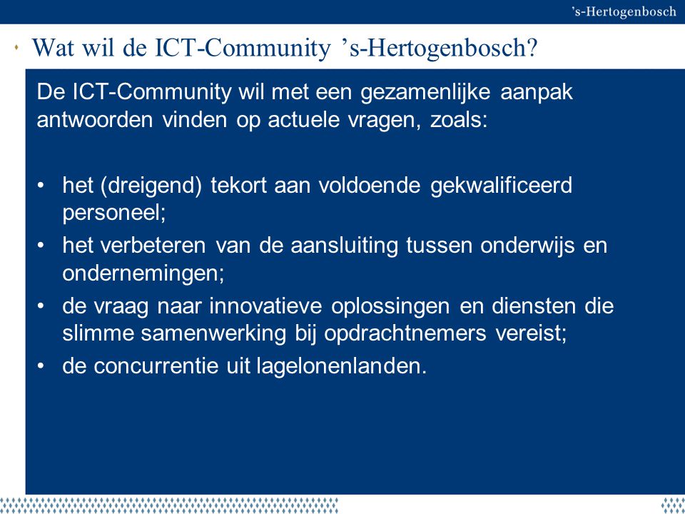 Wat wil de ICT-Community ’s-Hertogenbosch