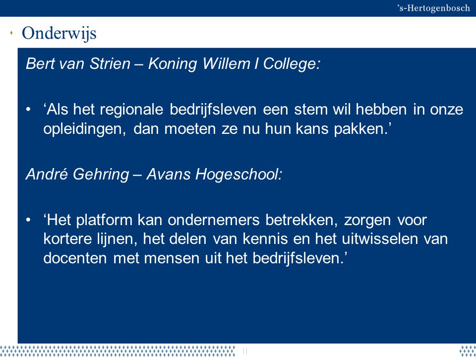 Onderwijs Bert van Strien – Koning Willem I College: