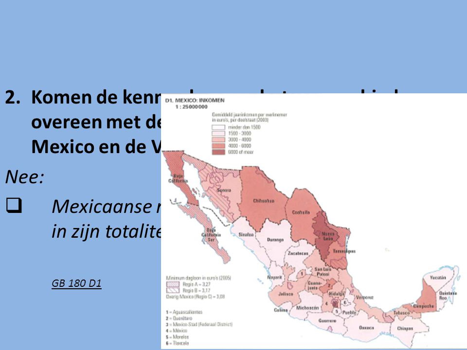 Mexicaanse regio’s zijn welvarender dan Mexico in zijn totaliteit