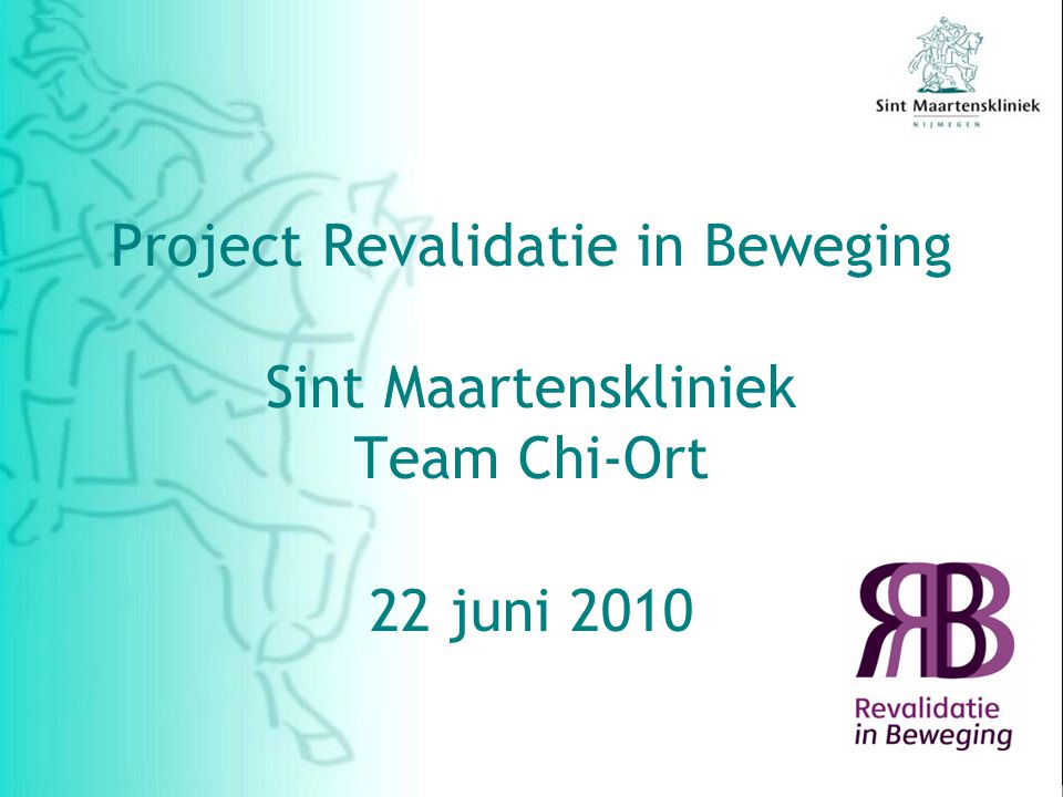 Project Revalidatie in Beweging Sint Maartenskliniek Team Chi-Ort 22 juni 2010