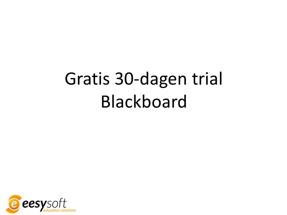 Gratis 30-dagen trial Blackboard