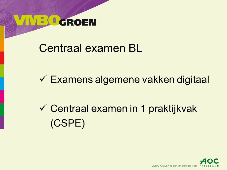 Centraal examen BL Examens algemene vakken digitaal