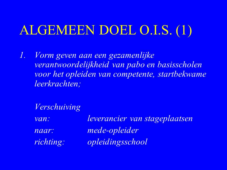 ALGEMEEN DOEL O.I.S. (1)