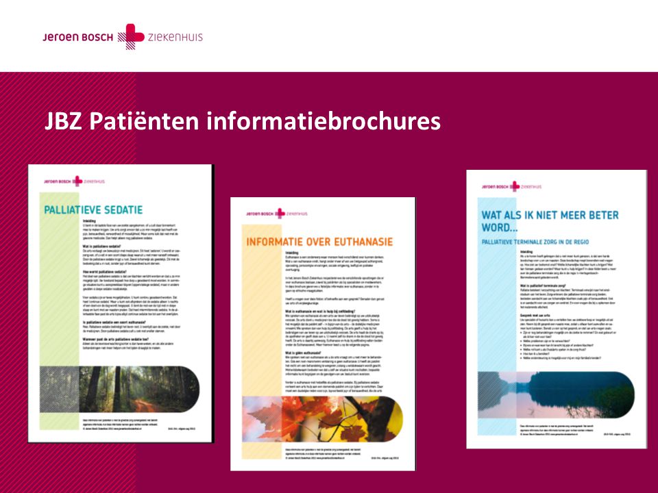 JBZ Patiënten informatiebrochures