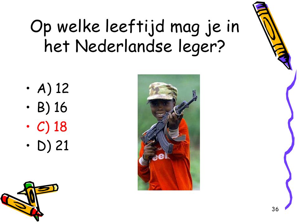 Op welke leeftijd mag je in het Nederlandse leger