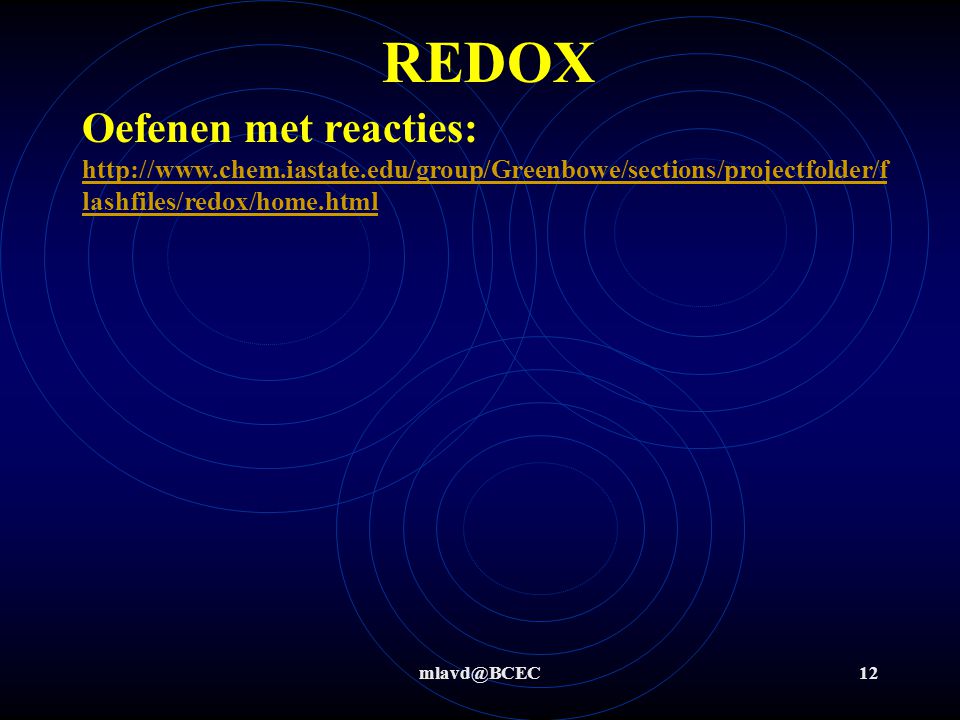 REDOX Oefenen met reacties: