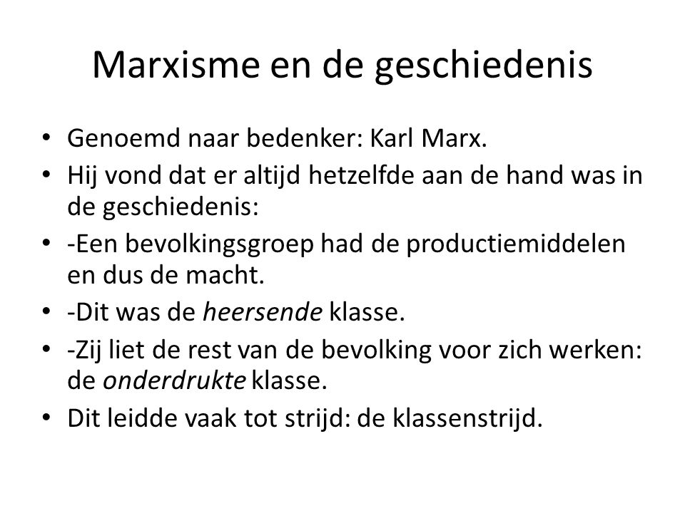 Marxisme en de geschiedenis
