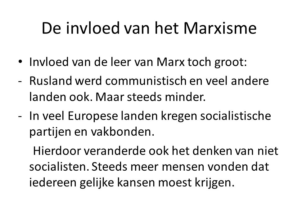 De invloed van het Marxisme